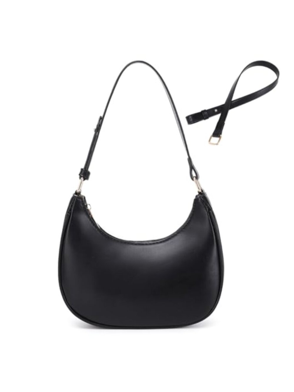 Women Vegan Leather Shoulder Bag with Adjustable Strap Clutch Purse